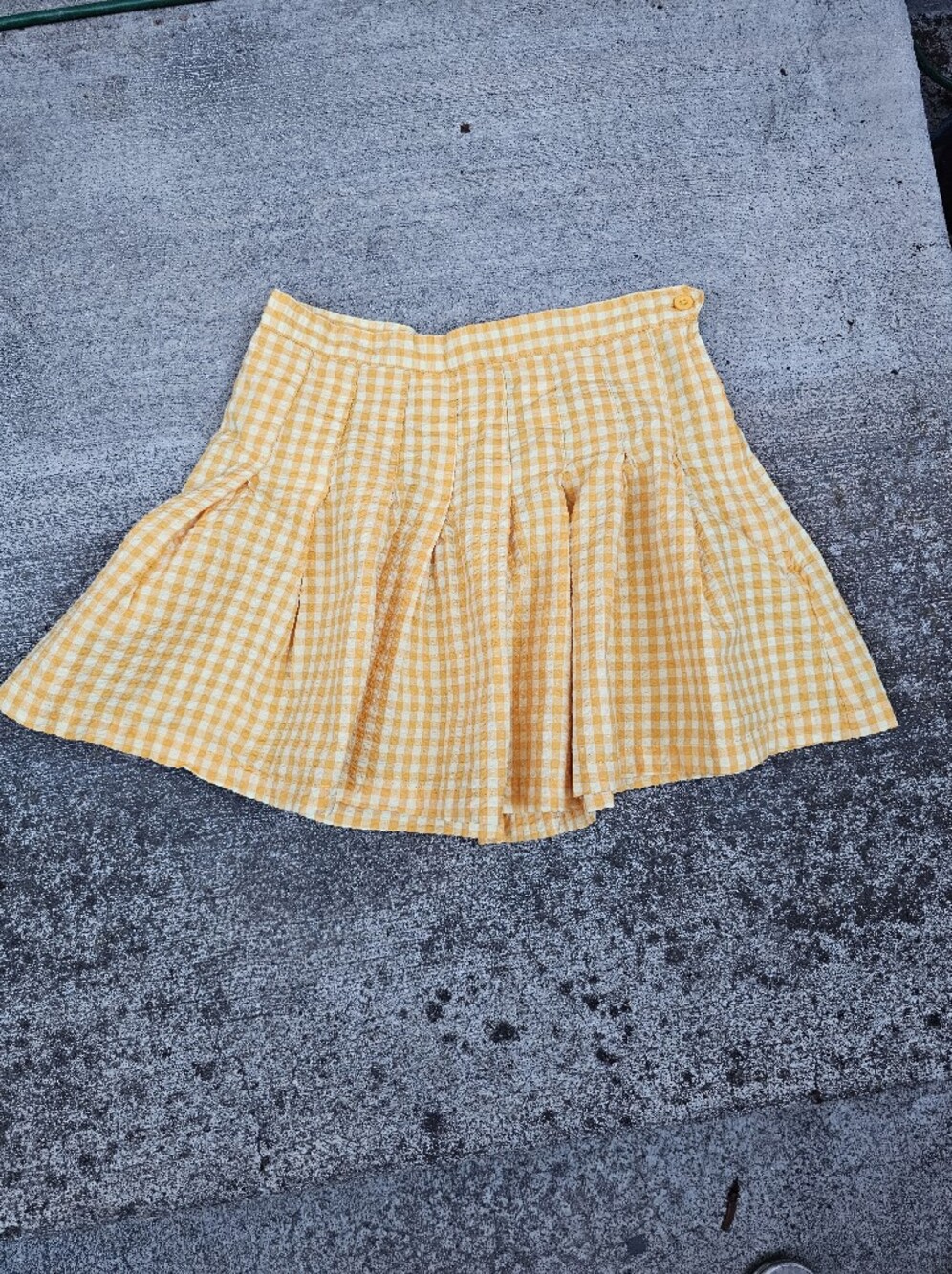 Urban Outfitters Yellow Gingham Circle Skirt